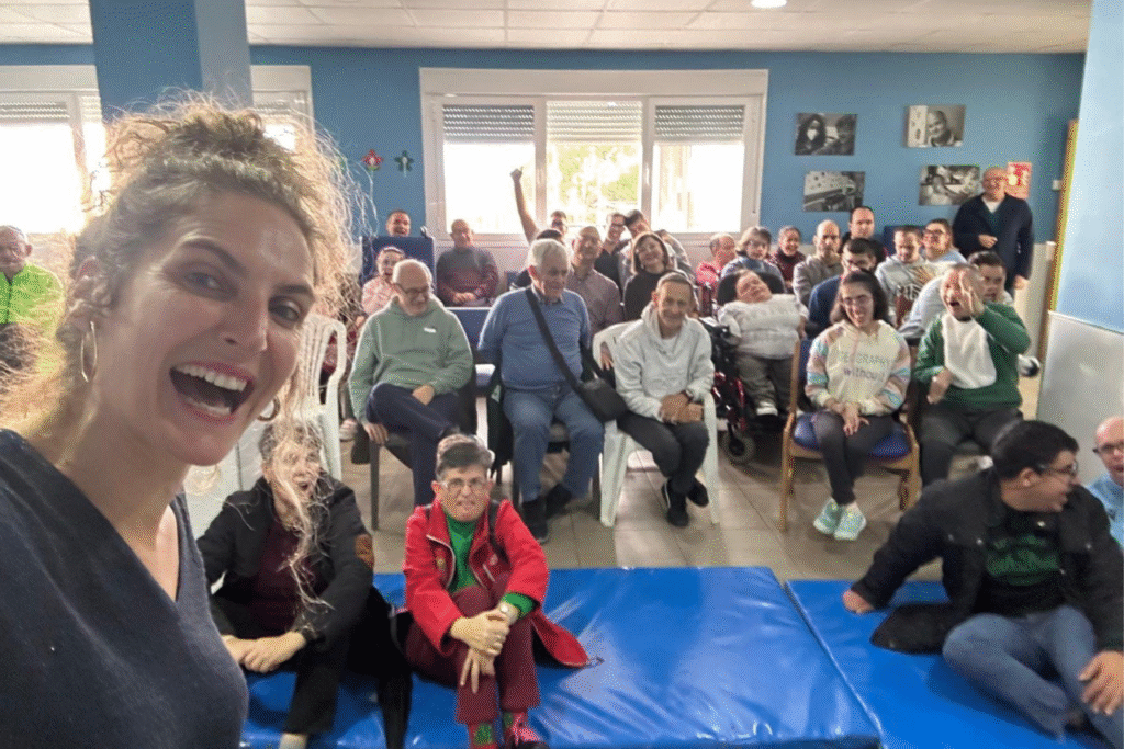 Una actividad en un centro de personas con discapacidad